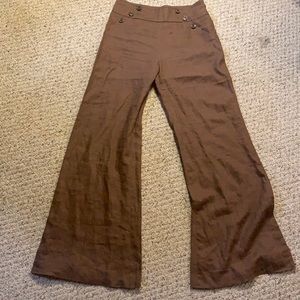 Nine West Sailor Front Linen Wide Leg Pants 6